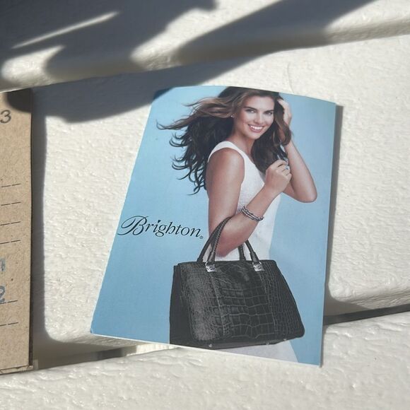 NWOT Brighton black leather print shoulder bag - Picture 4 of 14